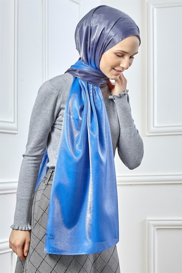 Armine Trend Viscon Şal 00Oa0444 Lacivert-Saks