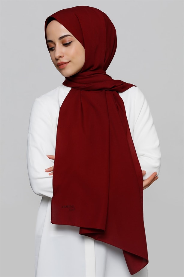 Armine Trend Polyester Şal 00Oa0444 Bordo