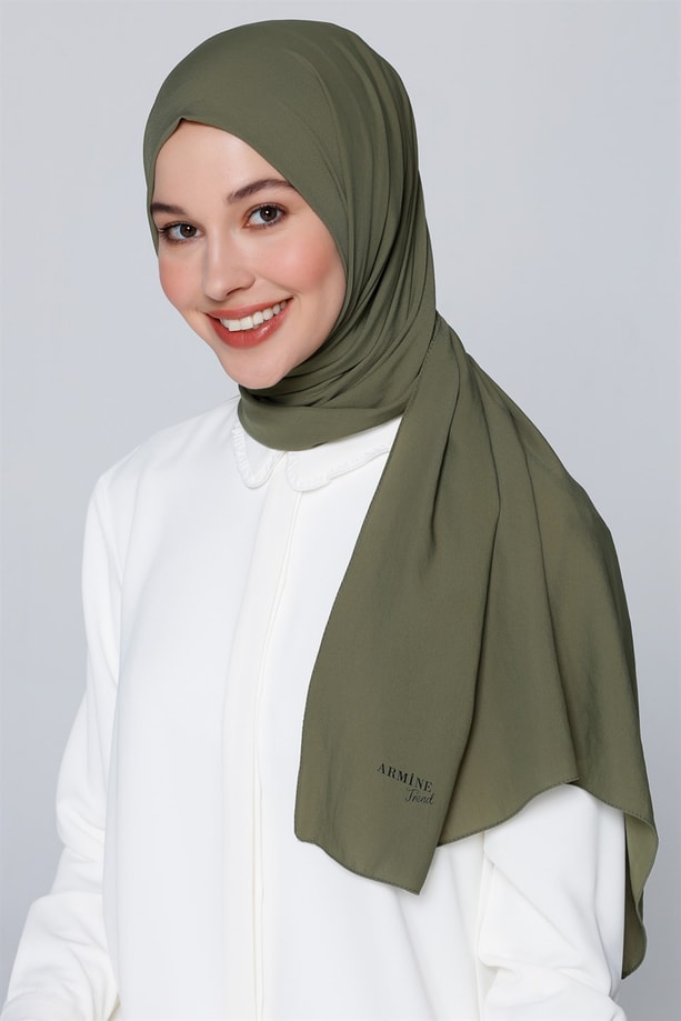 Armine Trend Polyester Şal 00Oa0444 Haki