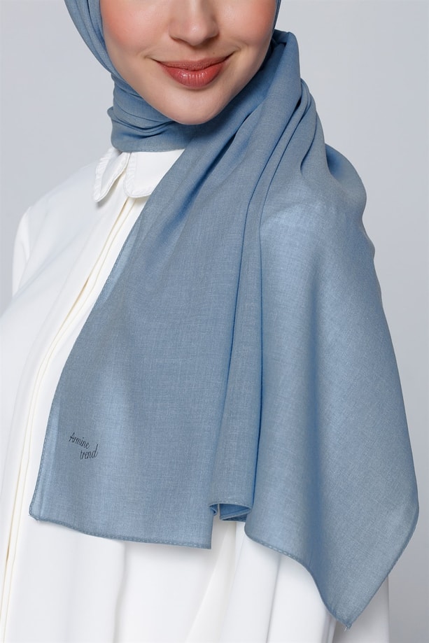 Armine Trend Polyester Şal 00Oa0444 Açık İndigo