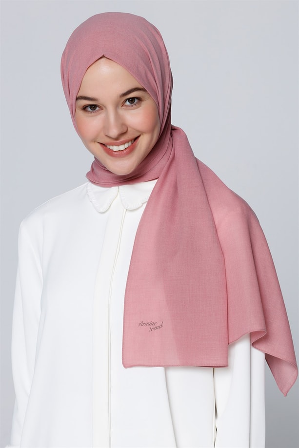 Armine Trend Polyester Şal 00Oa0444 Koyu Pudra