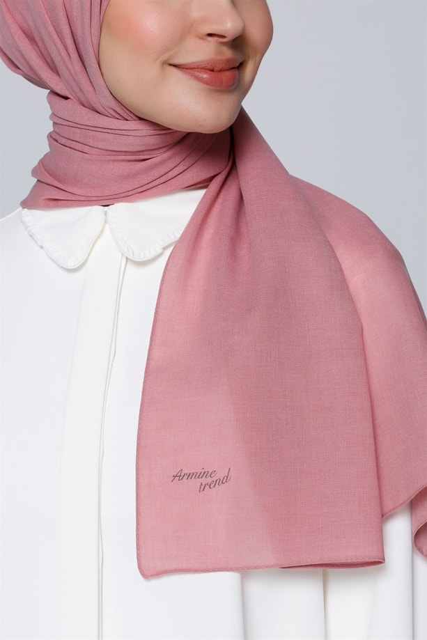Armine Trend Polyester Şal 00Oa0444 Koyu Pudra