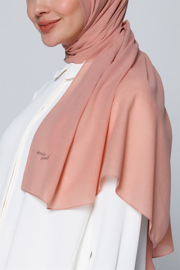 Armine Trend Polyester Şal 00Oa0444 Koyu Somon