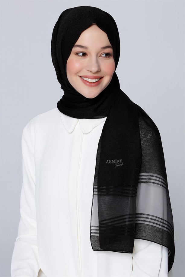 Armine Trend Polyester Şal 00Oa0444 Siyah