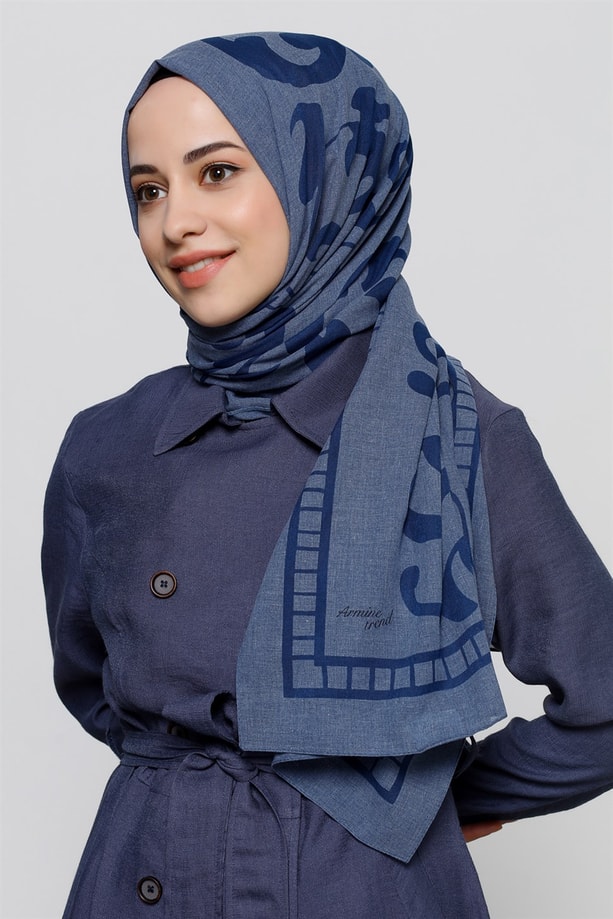 Armine Trend Polyester Şal 00Oa0444 Kot Mavisi