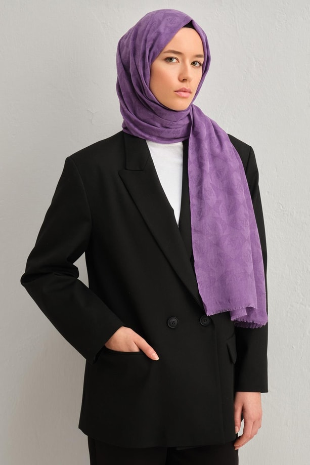 Armine Tencel Yün Monogram Desen Şal 28