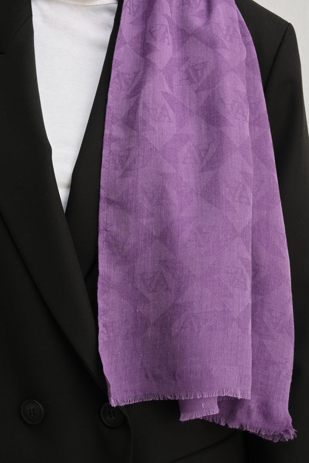 Armine Tencel Yün Monogram Desen Şal 28