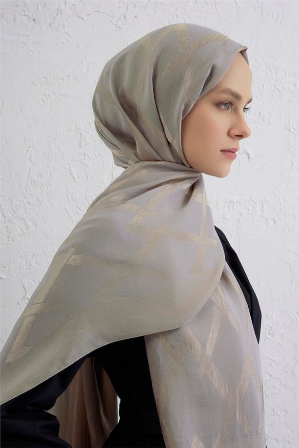 Armine Lyocell Naia Zikzak Desen Şal  1- 08