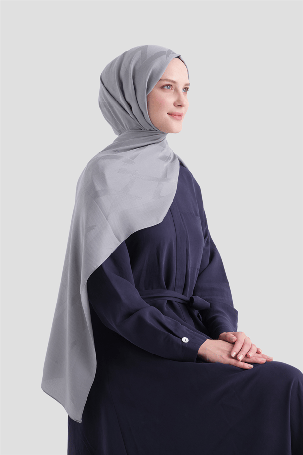 Armine Lyocell Naia Zikzak Desen Şal  1- 20 Gri