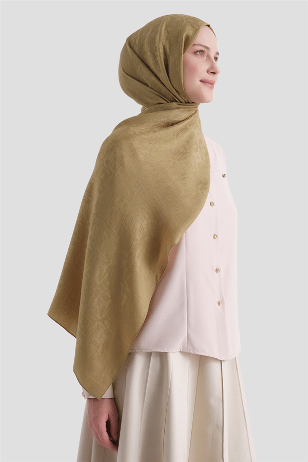 Armine Lyocell Naia Kare Monogram Şal 6 12 Nude Bej