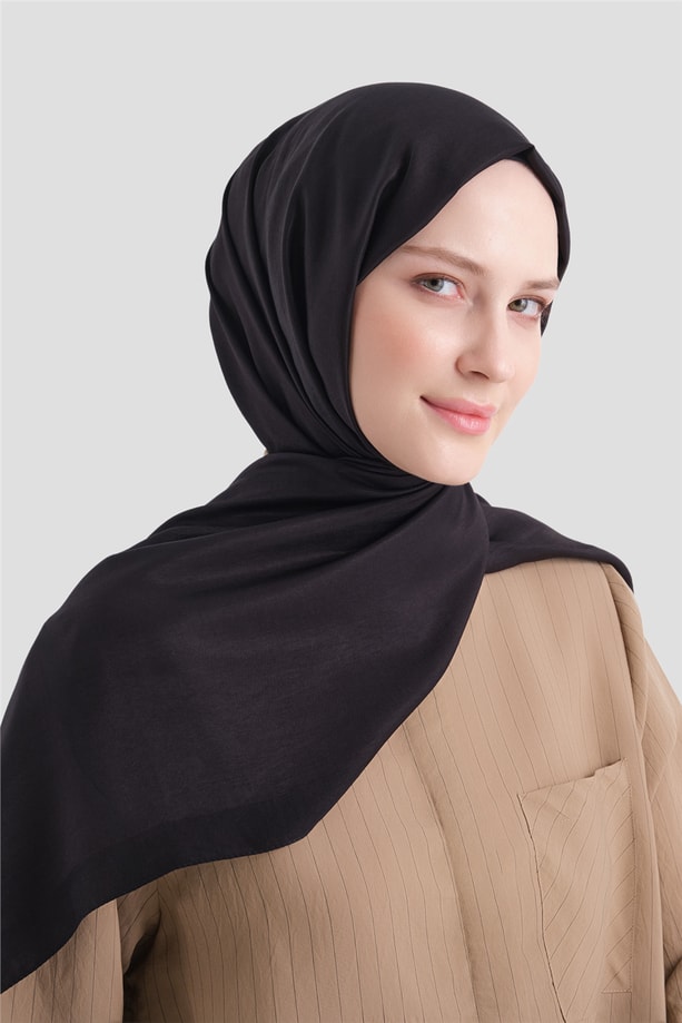 Armine Bordürlü Lyocell Şal 01 Siyah