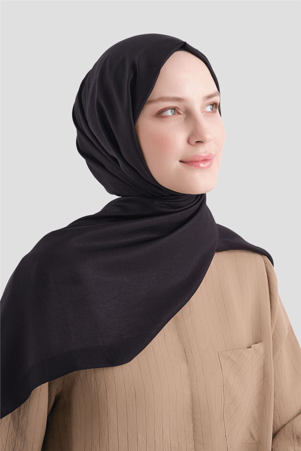 Armine Bordürlü Lyocell Şal 01 Siyah