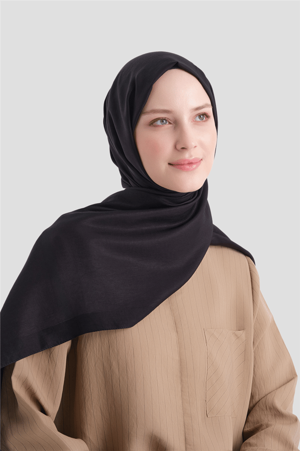 Armine Bordürlü Lyocell Şal 01 Siyah