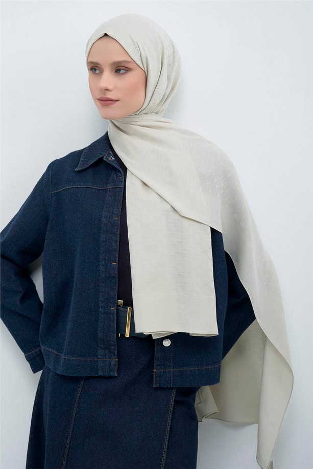 Armine Link Desen Bambu Cotton Şal 17