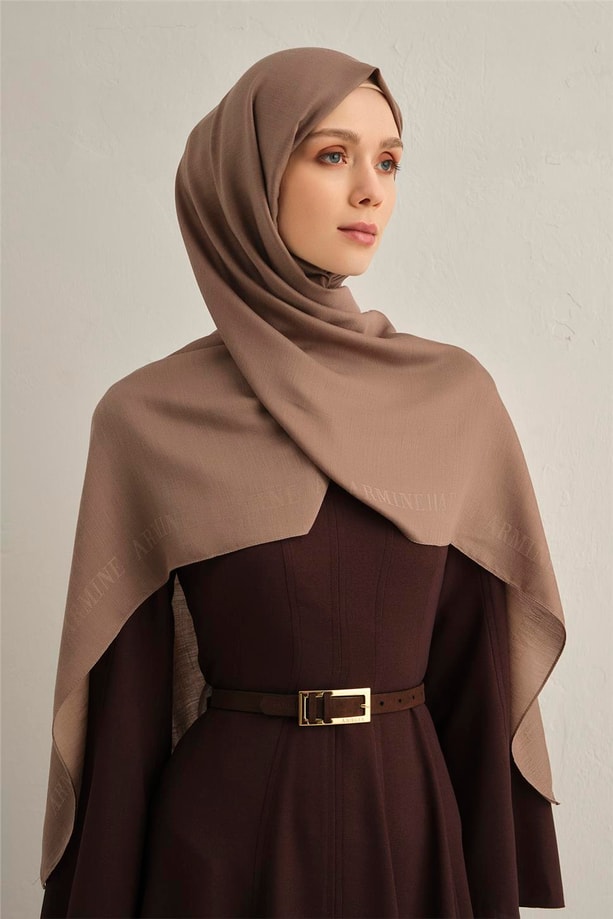 Armine Logo Bordürlü Pamuk İpek Şal 12