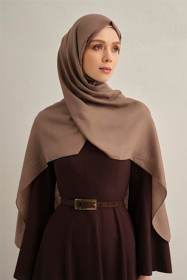 Armine Logo Bordürlü Pamuk İpek Şal 12