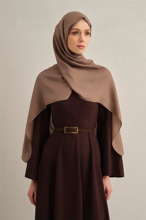 Armine Logo Bordürlü Pamuk İpek Şal 12