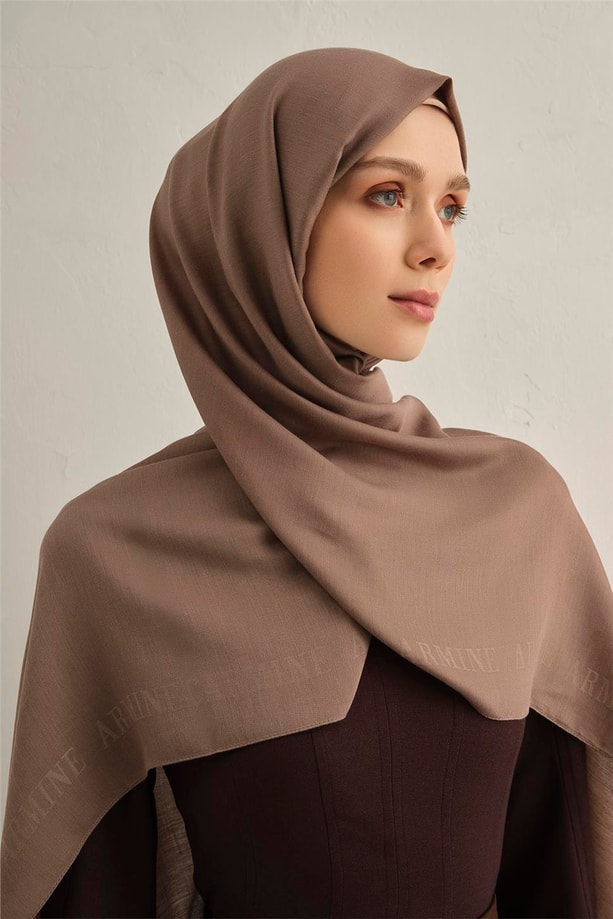 Armine Logo Bordürlü Pamuk İpek Şal 12