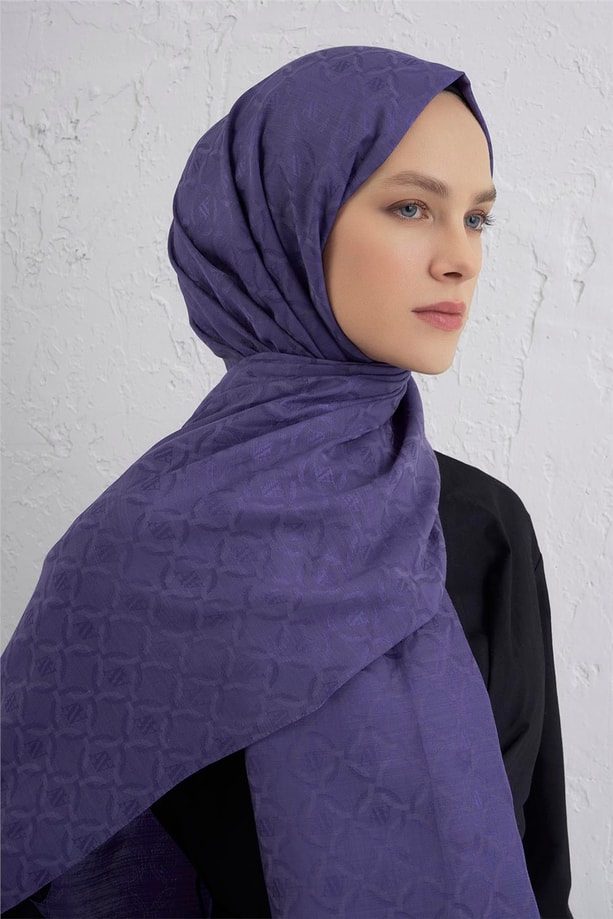Armine Pamuk  Floş Monogram Zincir Şal 1 45