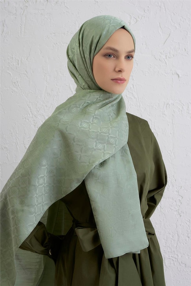 Armine Pamuk  Floş Monogram Zincir Şal 1 51