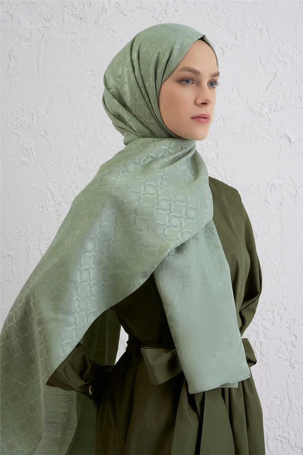 Armine Pamuk  Floş Monogram Zincir Şal 1 51