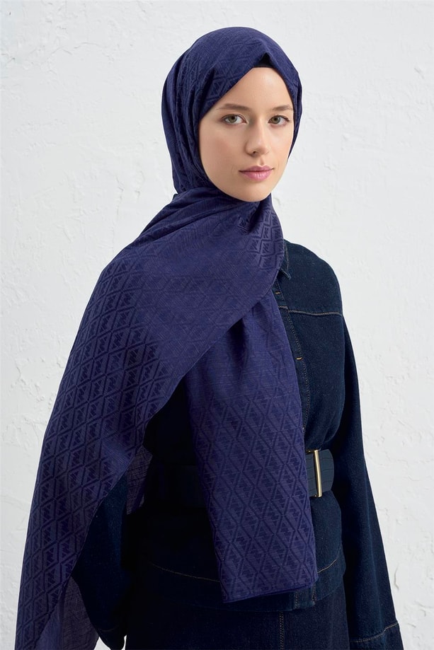 Armine J.İpek Pamuk Monogram Şal 02