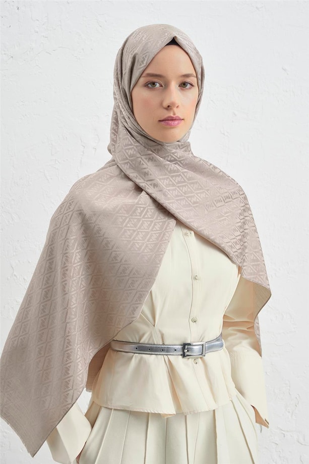 Armine J.İpek Pamuk Monogram Şal 08