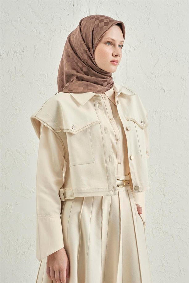 Armine J.İpek Pamuk Dama Eşarp 11