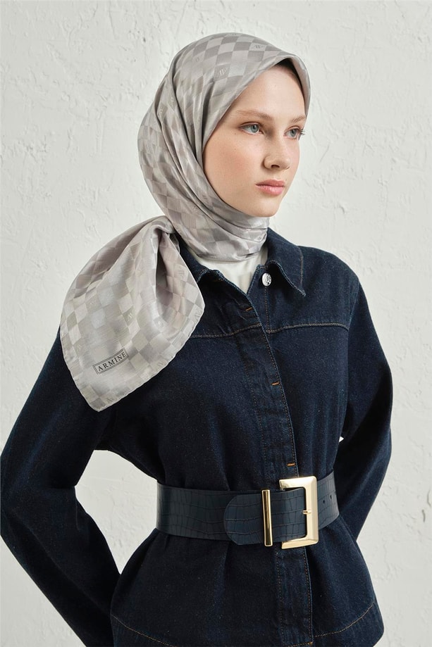 Armine J.İpek Pamuk Dama Eşarp 22