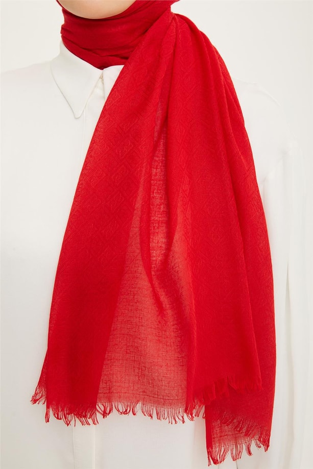 Belli Belli Polyester Şal 00Oa9884 Kırmızı