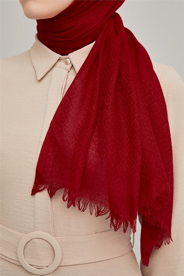 Armine Trend Polyester Şal 00Oa9885 Kırmızı