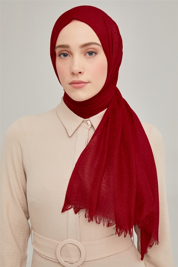 Armine Trend Polyester Şal 00Oa9885 Kırmızı
