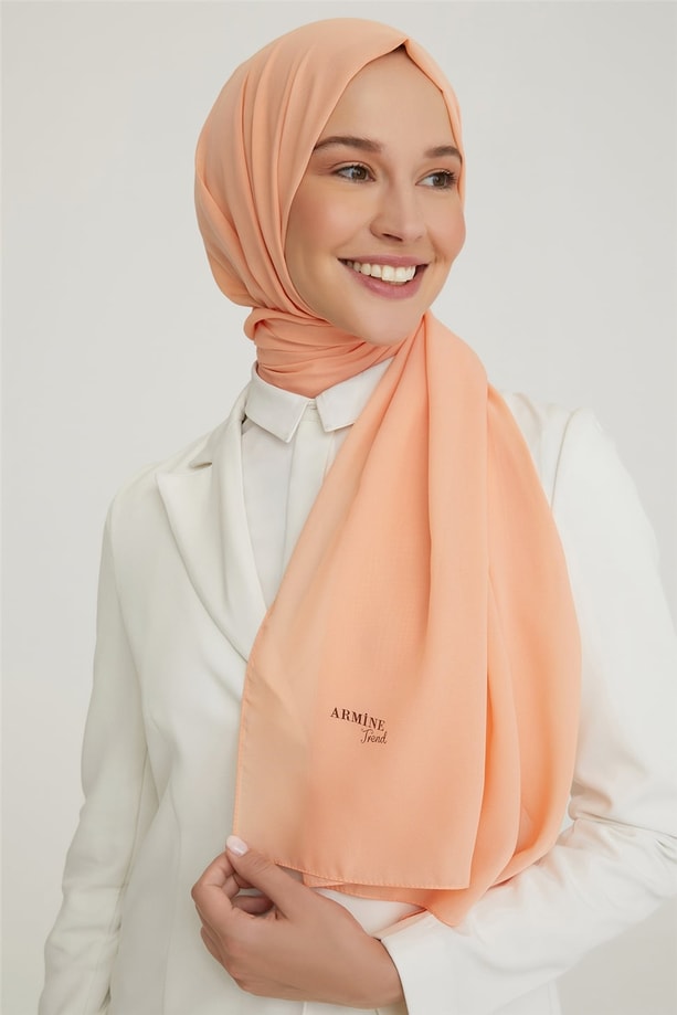 Armine Medine İpek Şal 00Oaat44 Somon