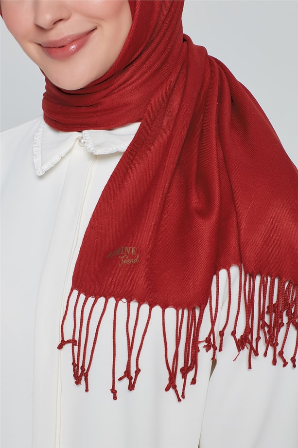 Armine Trend Pashmina Şal 00Oaat44 Koyu Bordo