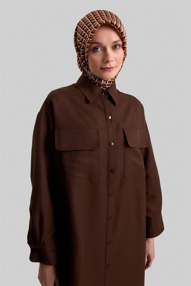 Armine Torba Cepli Tunik Elbise 23K4740 Acı Kahve