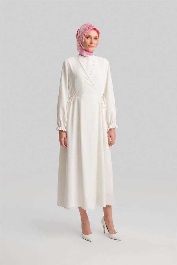 Armine Anvelop Elbise ORT9230 Ekru