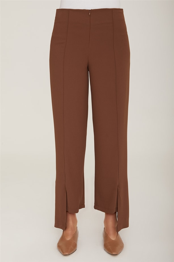 Armine Yırtmaçlı Pantolon 22K2300 Toprak