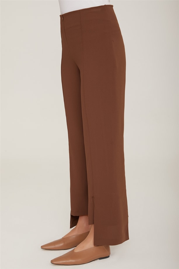 Armine Yırtmaçlı Pantolon 22K2300 Toprak