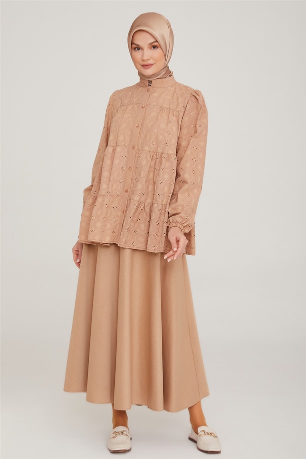 Armine Brode Gömlek 22K3137 Camel