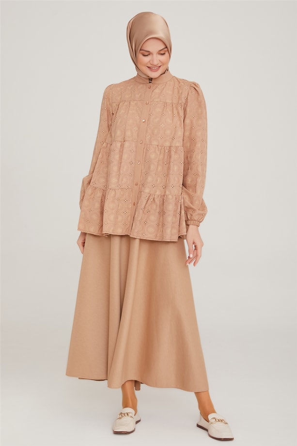 Armine Brode Gömlek 22K3137 Camel
