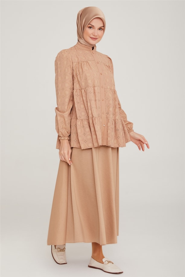 Armine Brode Gömlek 22K3137 Camel