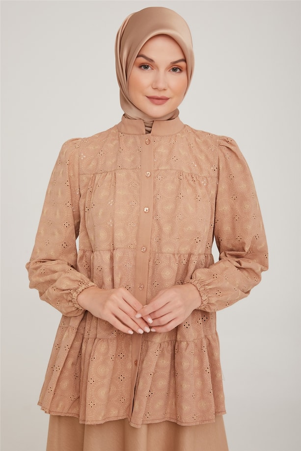 Armine Brode Gömlek 22K3137 Camel
