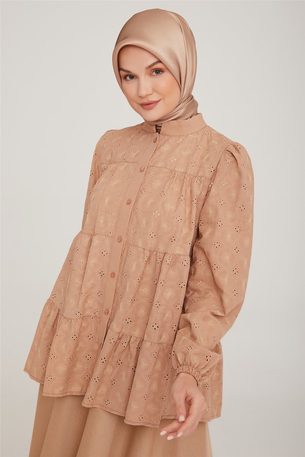 Armine Brode Gömlek 22K3137 Camel