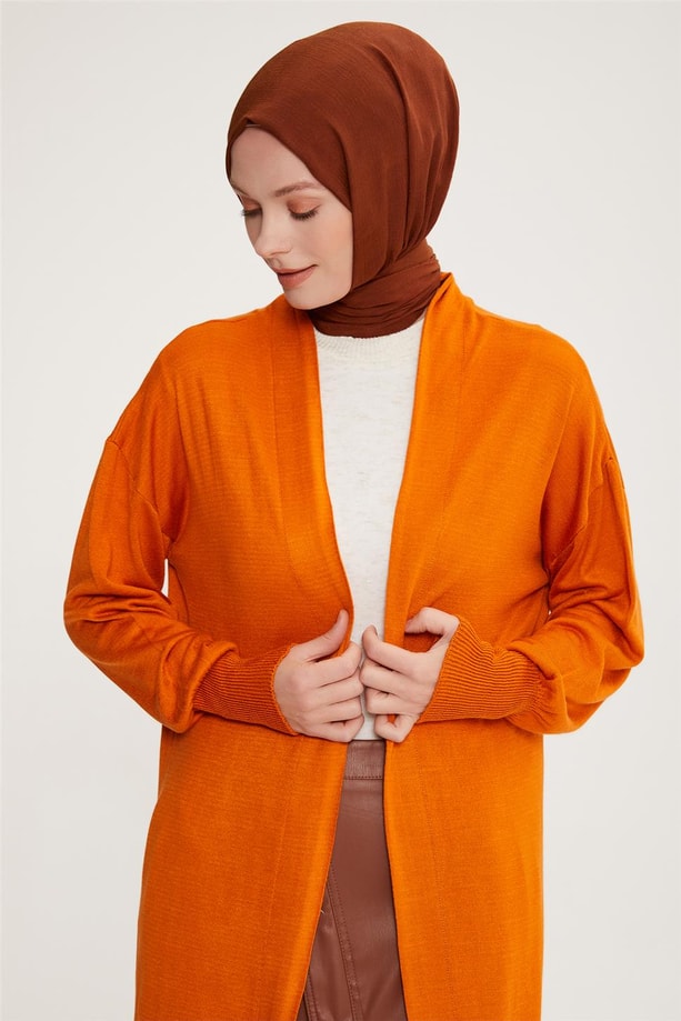 Armine Hırka 22KD4245 Yanık Oranj