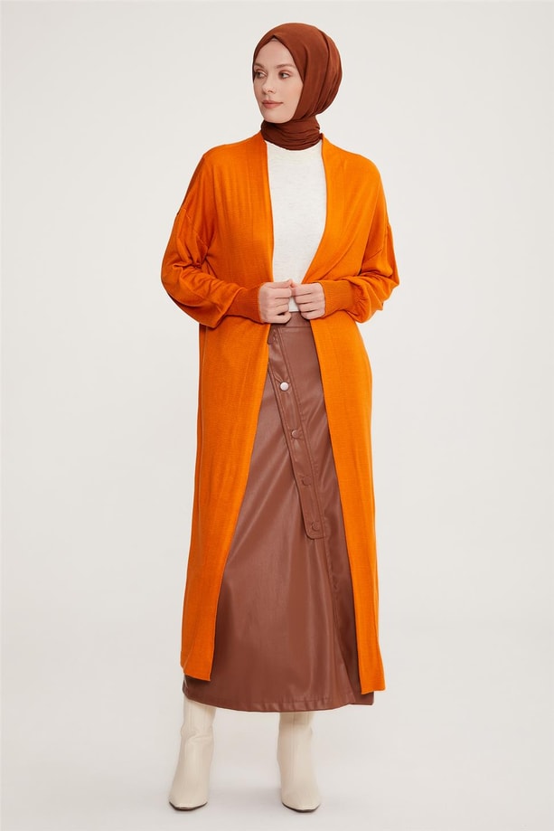 Armine Hırka 22KD4245 Yanık Oranj