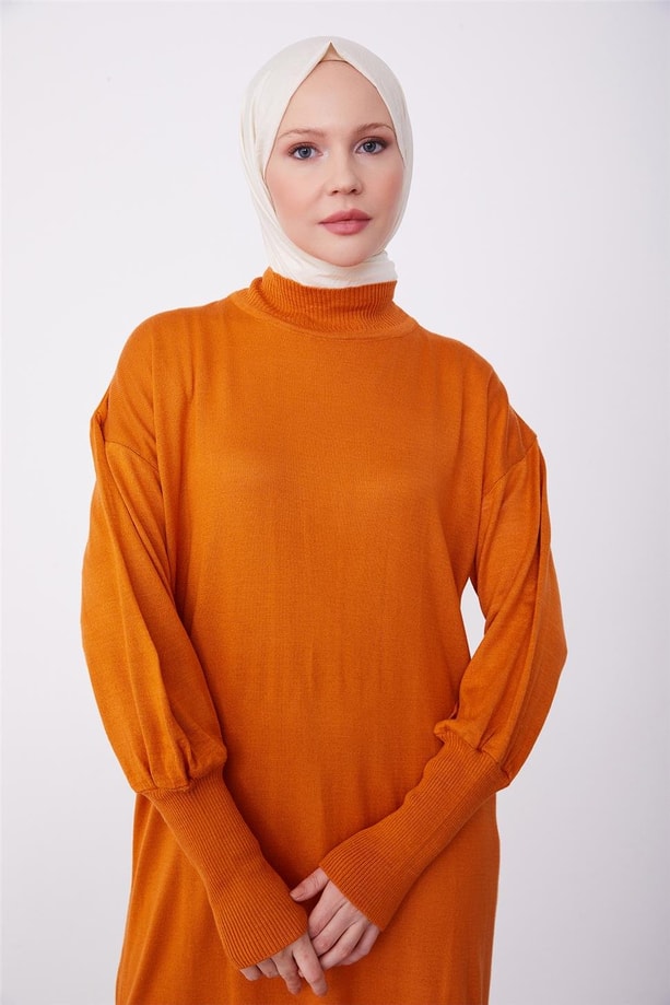 Armine Elbise 23Kd4249 Yanık Oranj