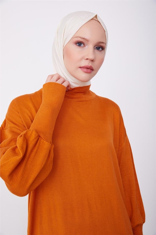 Armine Elbise 23Kd4249 Yanık Oranj