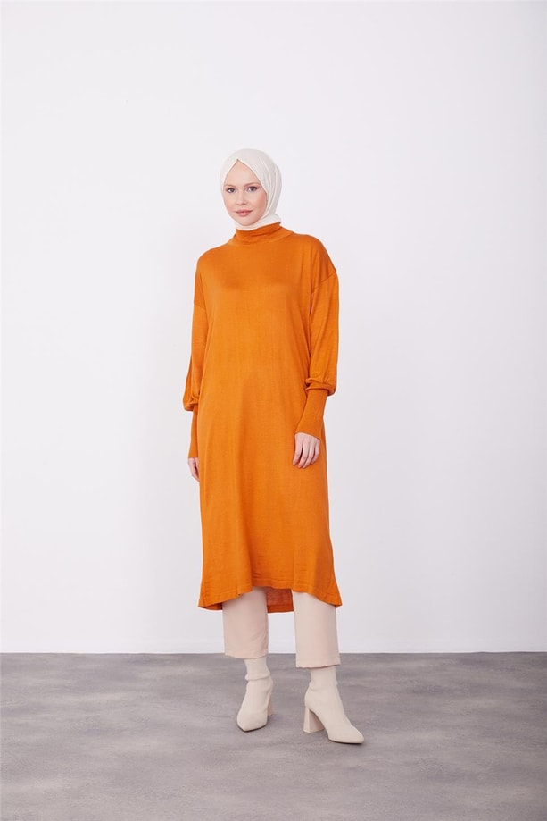 Armine Elbise 23Kd4249 Yanık Oranj