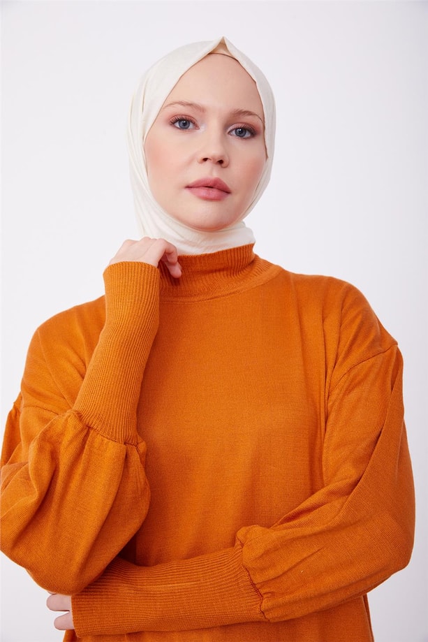 Armine Elbise 23Kd4249 Yanık Oranj