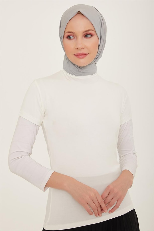Armine Kısa Kol Badi 22KD9037-1 Ekru